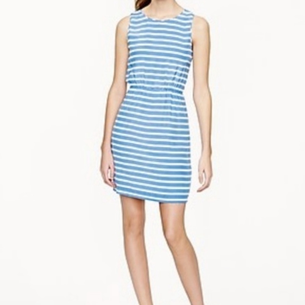J Crew Blue and White Stripped Dress